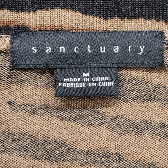 Sanctuary Sweater Womens M Brown Zebra Print Long Sleeve Crew Neck Stretch - Picture 3 of 8